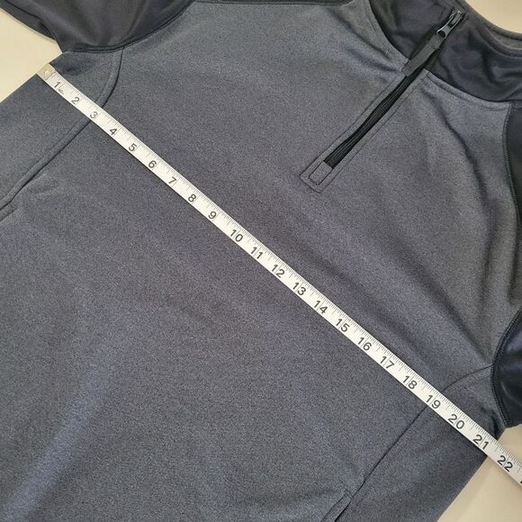 Badger Men's Athletic Black and Gray Qtr-Zip Long Sleeve Pullover - Picture 3 of 11